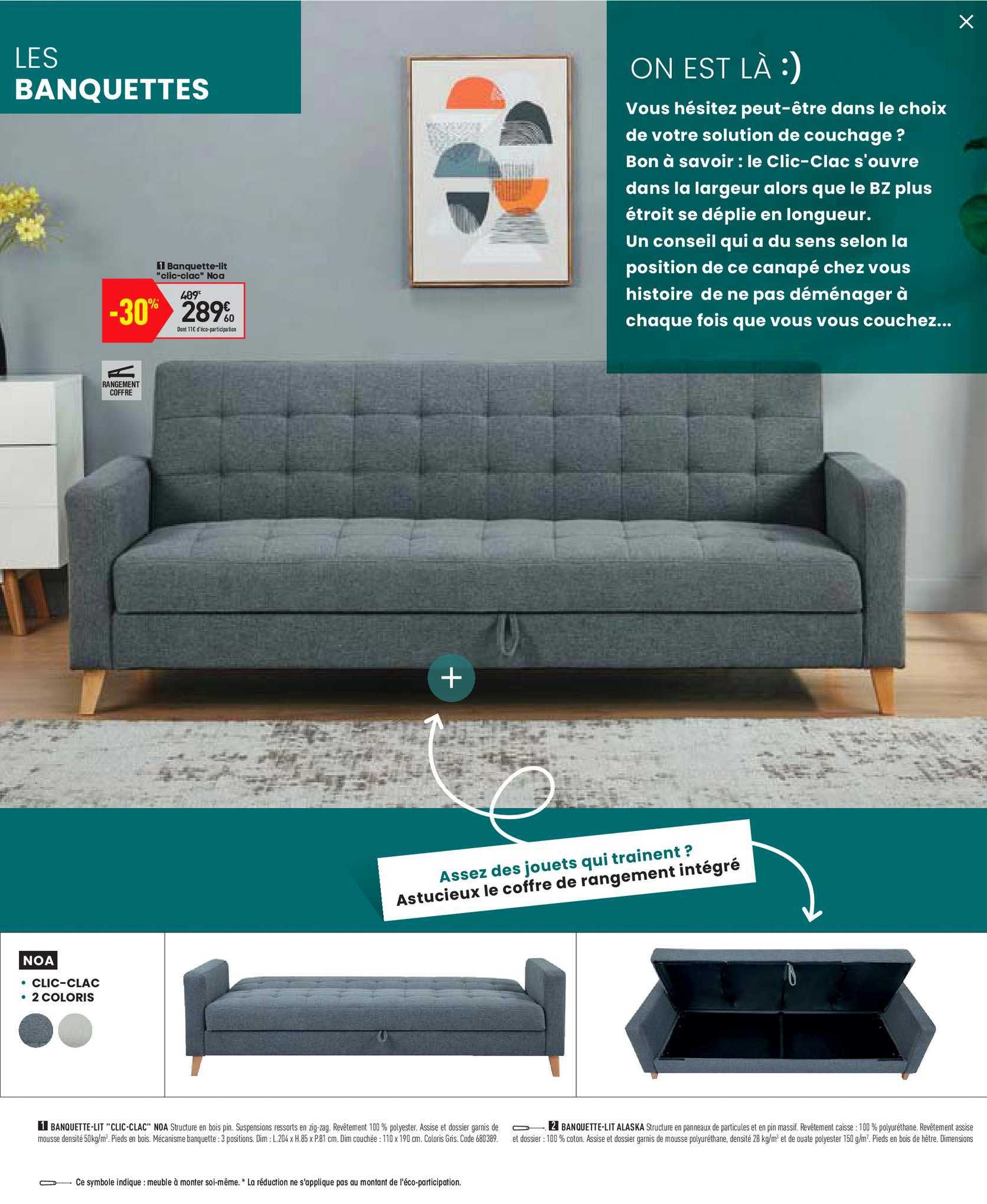 banquette-lit "clic-clac" noa