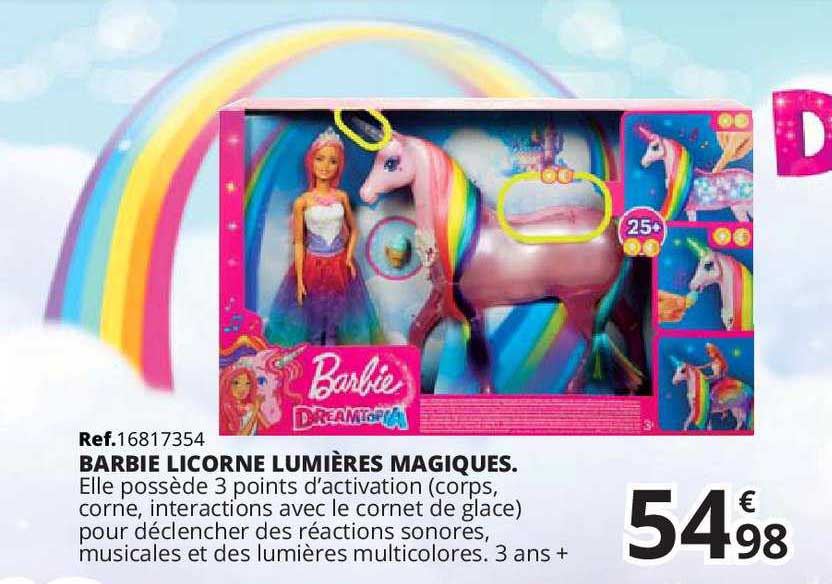 barbie licorne lumières magiques