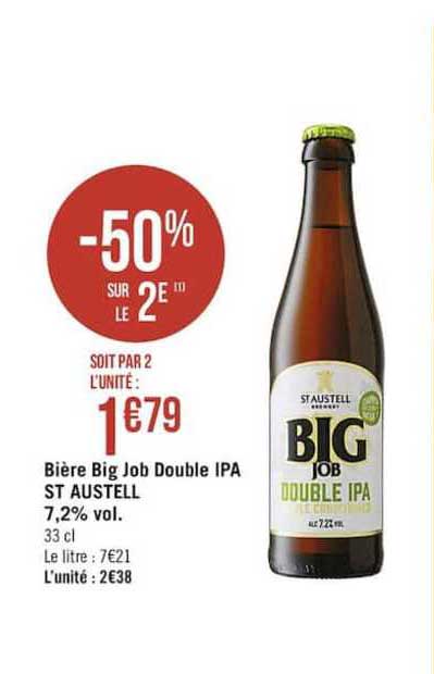 bière big job double ipa st austell -50% sur le 2e