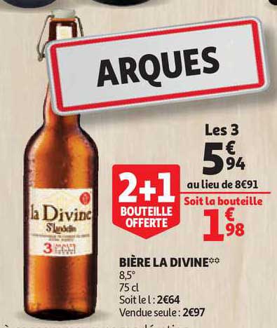 Bière La Divine 2+1 Offerte