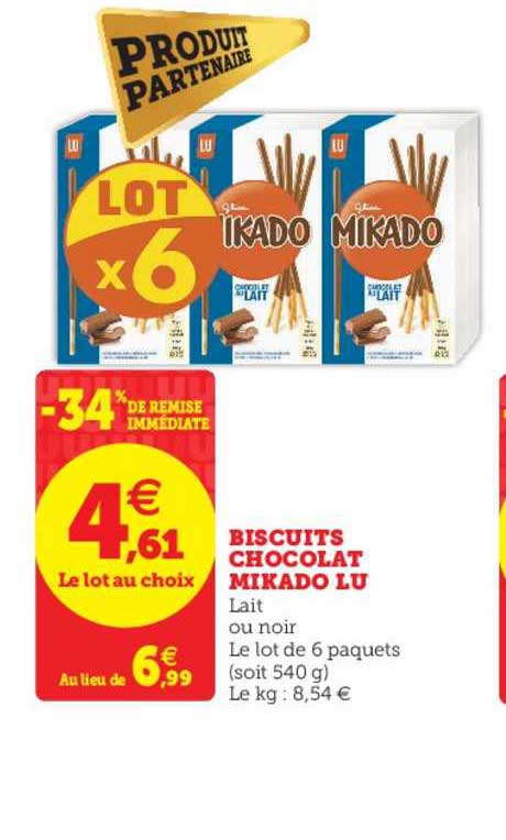 Biscuits Chocolat Mikado Lu -34% De Remise Immédiate