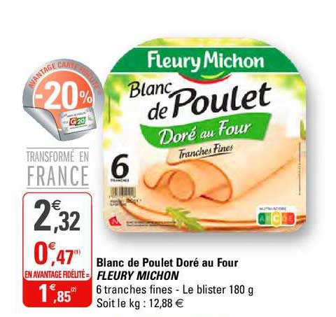 blanc de poulet doré au four fleury michon