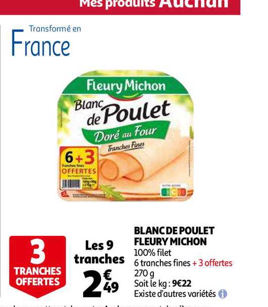 blanc de poulet fleury michon