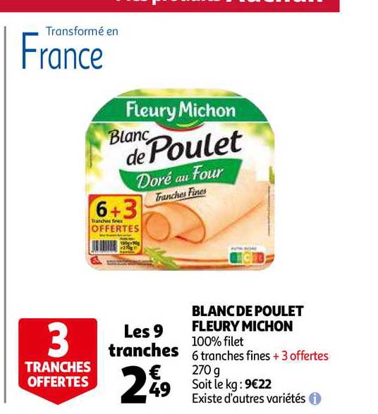 blanc de poulet fleury michon