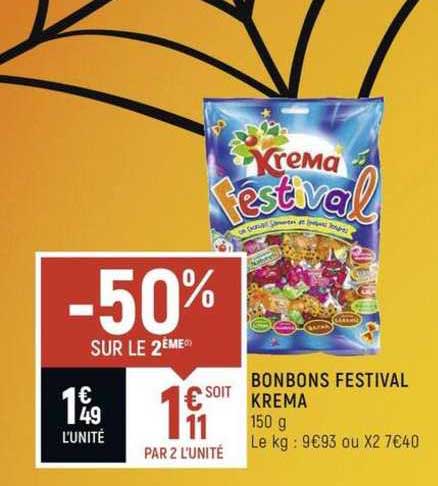 Bonbons Festival Krema -50% Sur Le 2ème