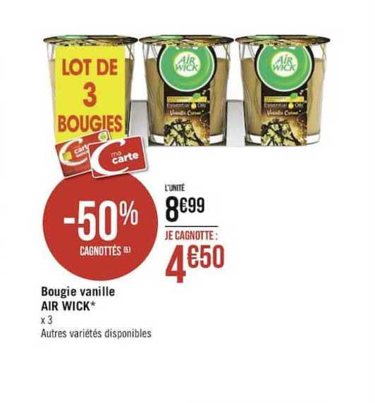 bougie vanille air wick