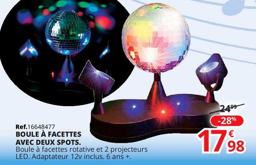 boule à facettes avec deux spots