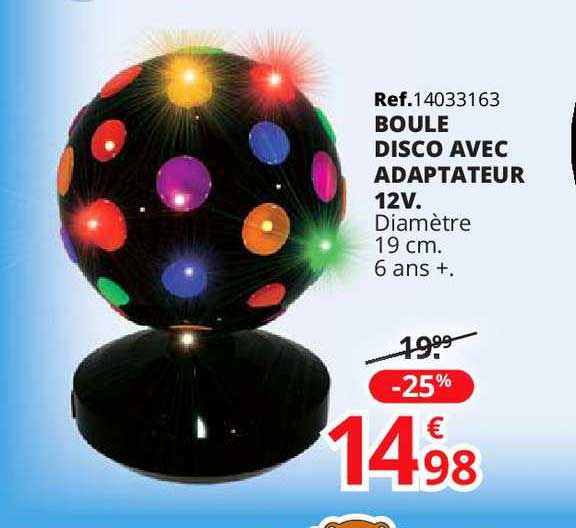 boule disco avec adaptateur 12v