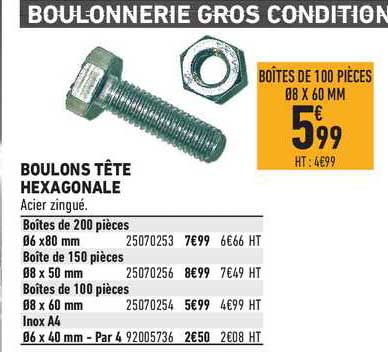 boulons tête hexagonale
