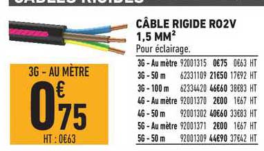 câble rigide ro2v 1.5 mm2