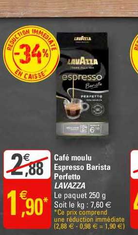 Café Moulu Espresso Barista Perfetto Lavazza