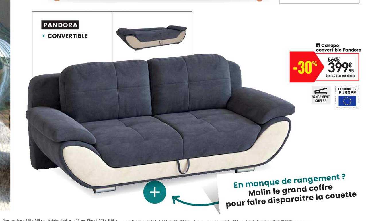 canapé convertible pandora
