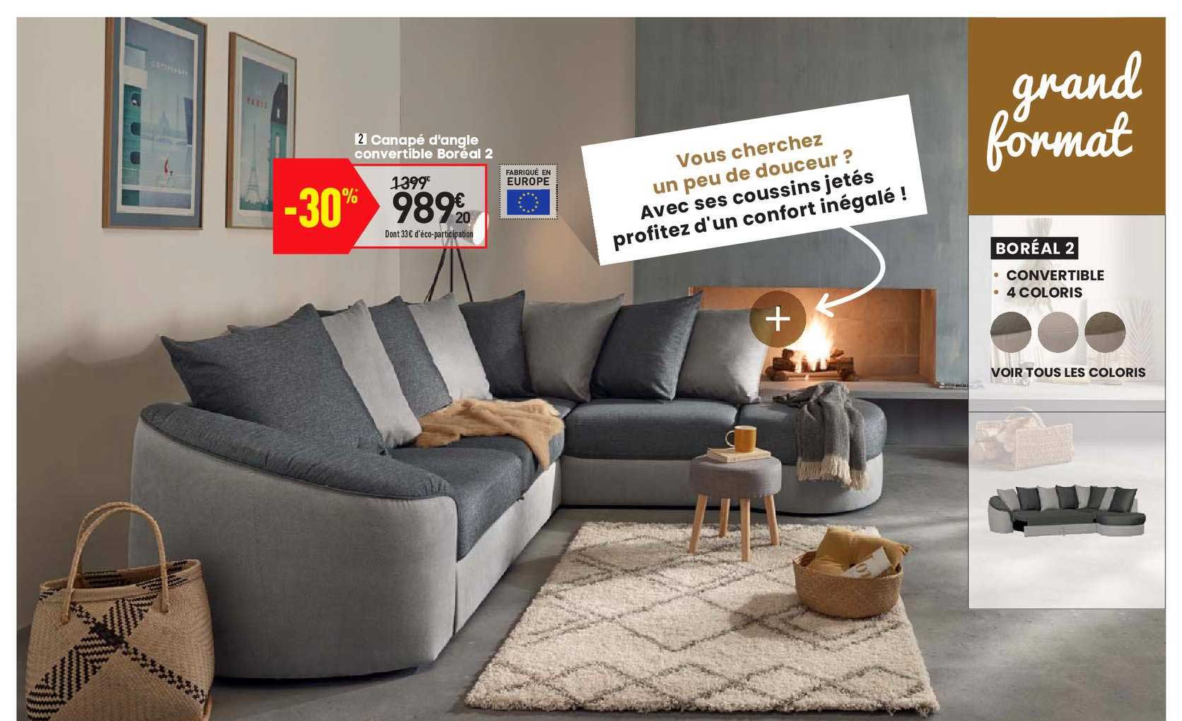canapé d'angle convertible boreal 2