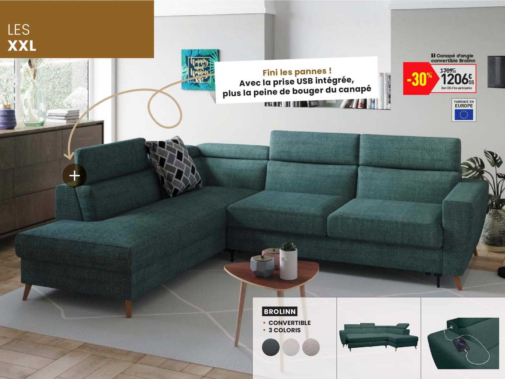 Canapé D'angle Convertible Brolinn