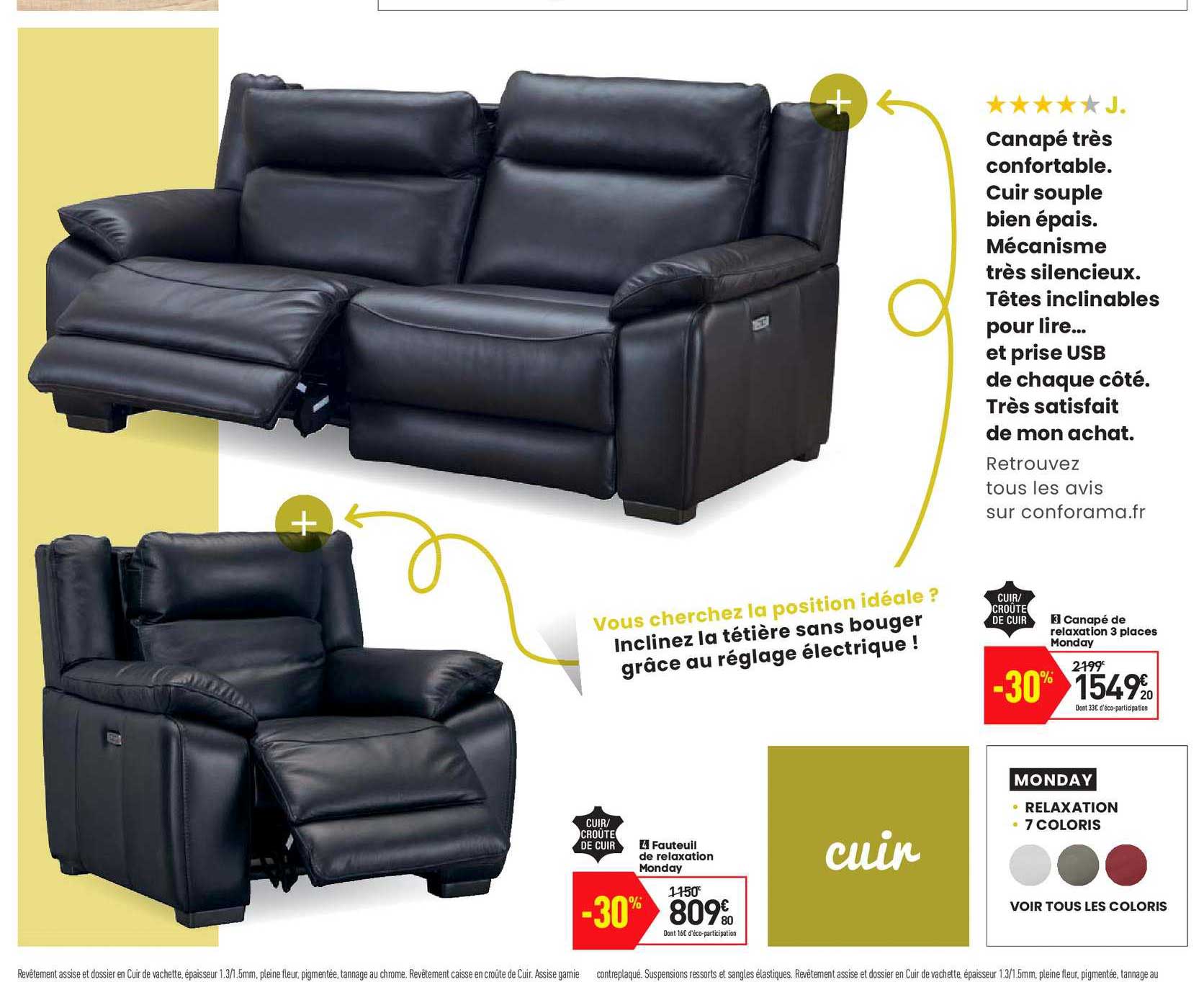 Canapé De Relaxation 3 Places Monday