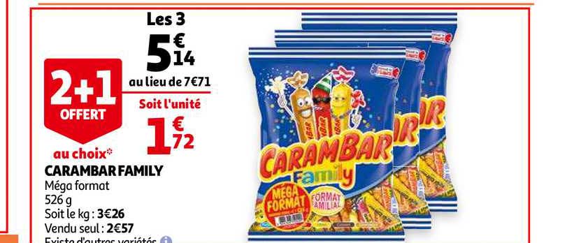Carambar Family 2+1 Offert Au Choix
