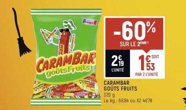 carambar goûts fruits -60% sur le 2ème