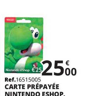 carte prépayée nintendo eshop