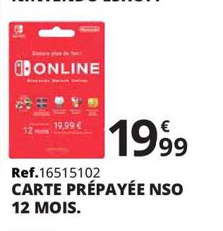 carte prépayée nso 12 mois