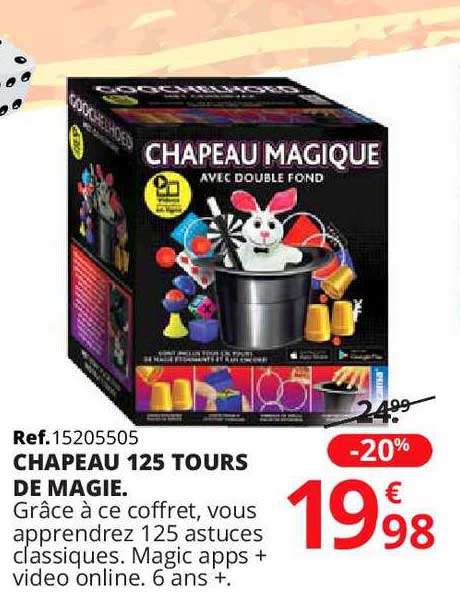 chapeau 125 tours de magie