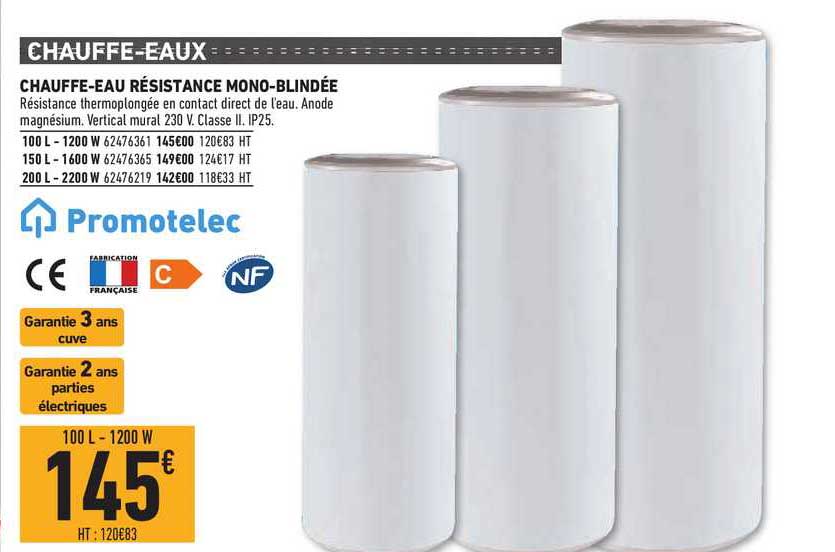 chauffe eau résistance mono blindée promotelec