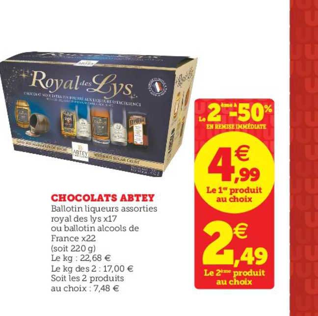 Chocolats Abtey Le 2ème à -50% En Remise Immédiate