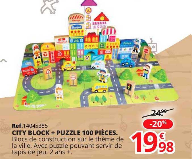 city block + puzzle 100 pièces
