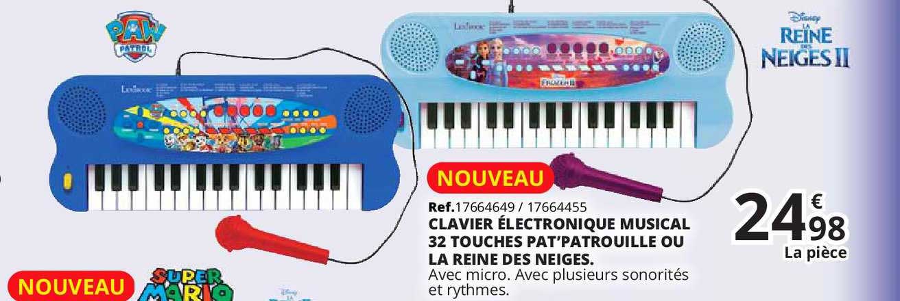 clavier électronique musical 32 touches pat'patrouille ou la reine des neiges