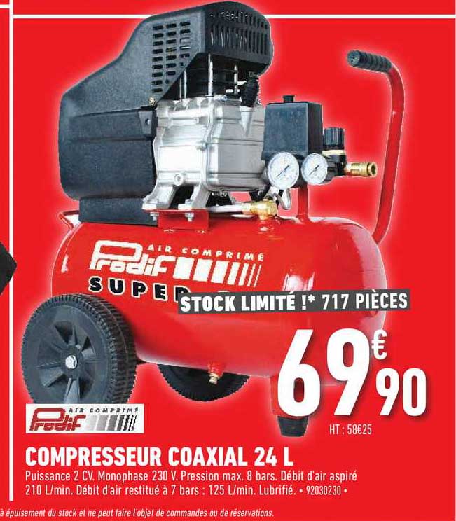 compresseur coaxial 24 l prodif air comprimé