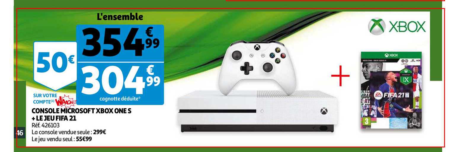 console microsoft xbox one s + le jeu fifa 21