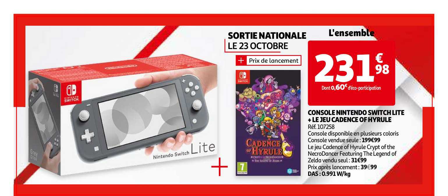 console nintendo switch lite + le jeu cadence of hyrule