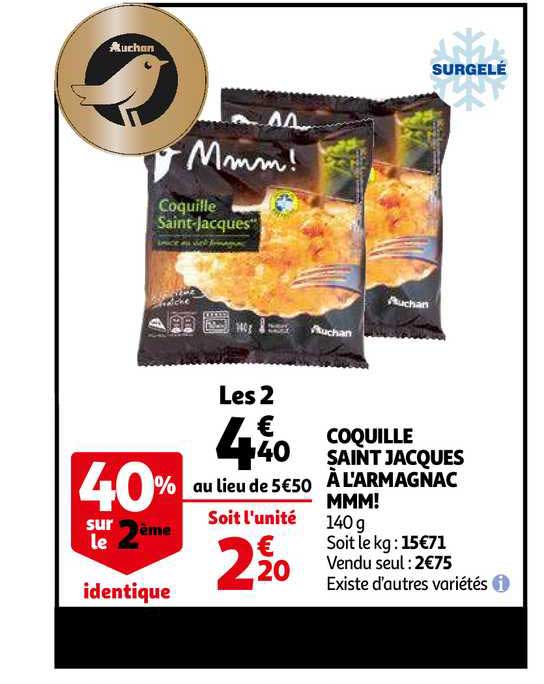 Coquille Saint Jacques L'armagnac Mmm! 40% Sur Le 2ème Identique