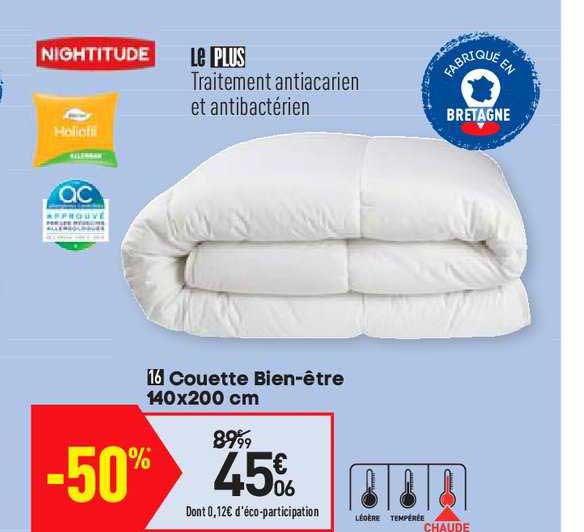 couette bien-être 140x200 cm