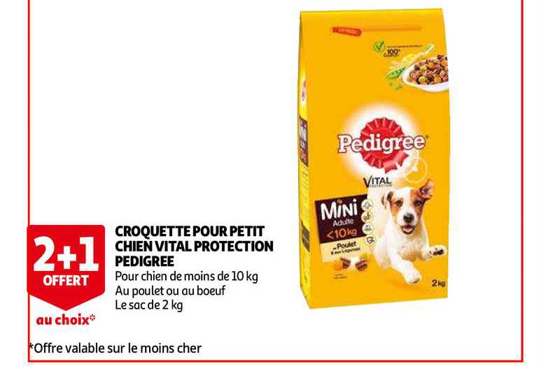 Croquette Pour Petit Chien Vital Protection Pedigree 2+1 Offert Au Choix