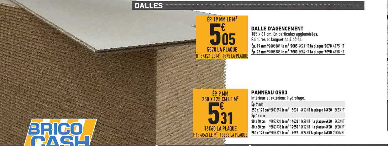 dalle d'agencement panneau osb3