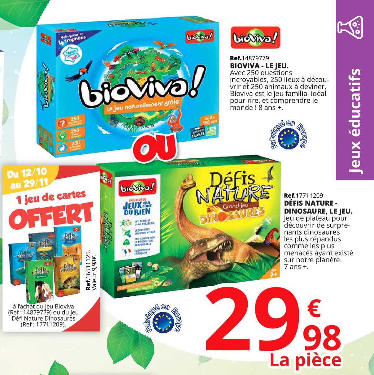 défis nature dinosaure, le jeu