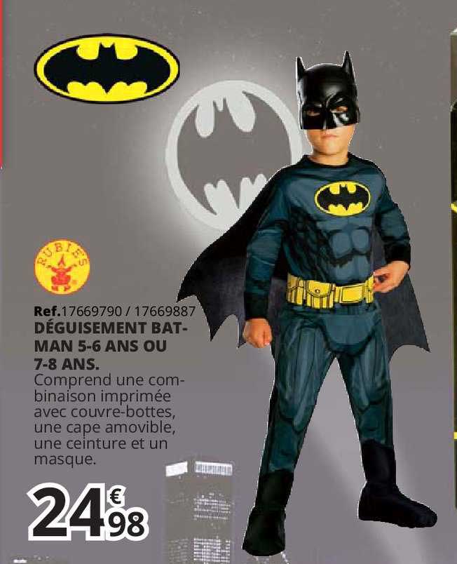 déguisement bat man 5 6 ans ou 7 8 ans