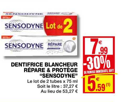 Dentifrice Blancheur Répare & Protège "sensodyne"