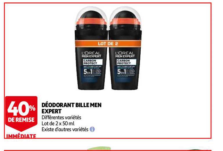 Déodorant Bille Men Expert 40% Remise Immédiate