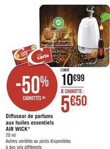 diffuseur de parfums aux huiles essentiels air wick -50% cagnottés