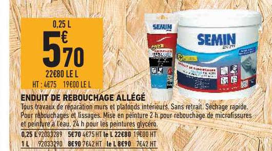 Enduit De Rebouchage Allégé