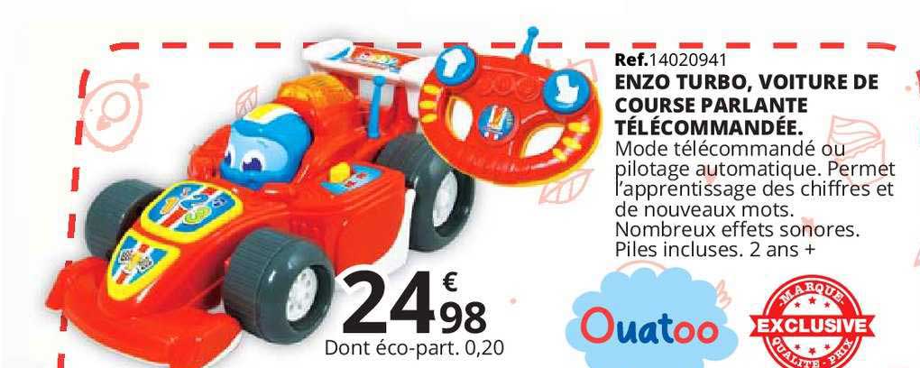 enzo turbo voiture de course parlante télécommandé ouatoo