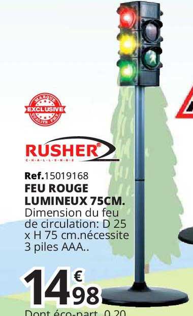 feu rouge lumineux 75cm rusher