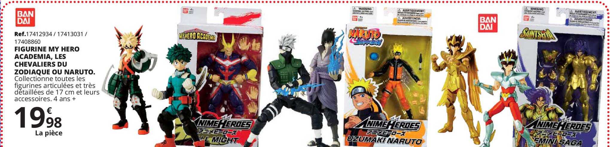 figurine my hero academia, les chevaliers du zodiaque ou naruto
