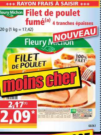 filet de poulet fumé fleury michon