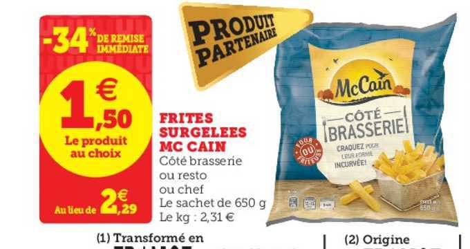 frites surgelées mc cain -34% de remise immédiate