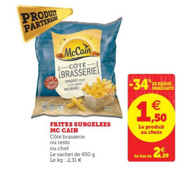 frites surgelées mc cain -34% de remise immédiate
