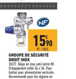 groupe de sécurité droit inox
