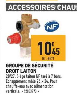 groupe de sécurité droit laiton