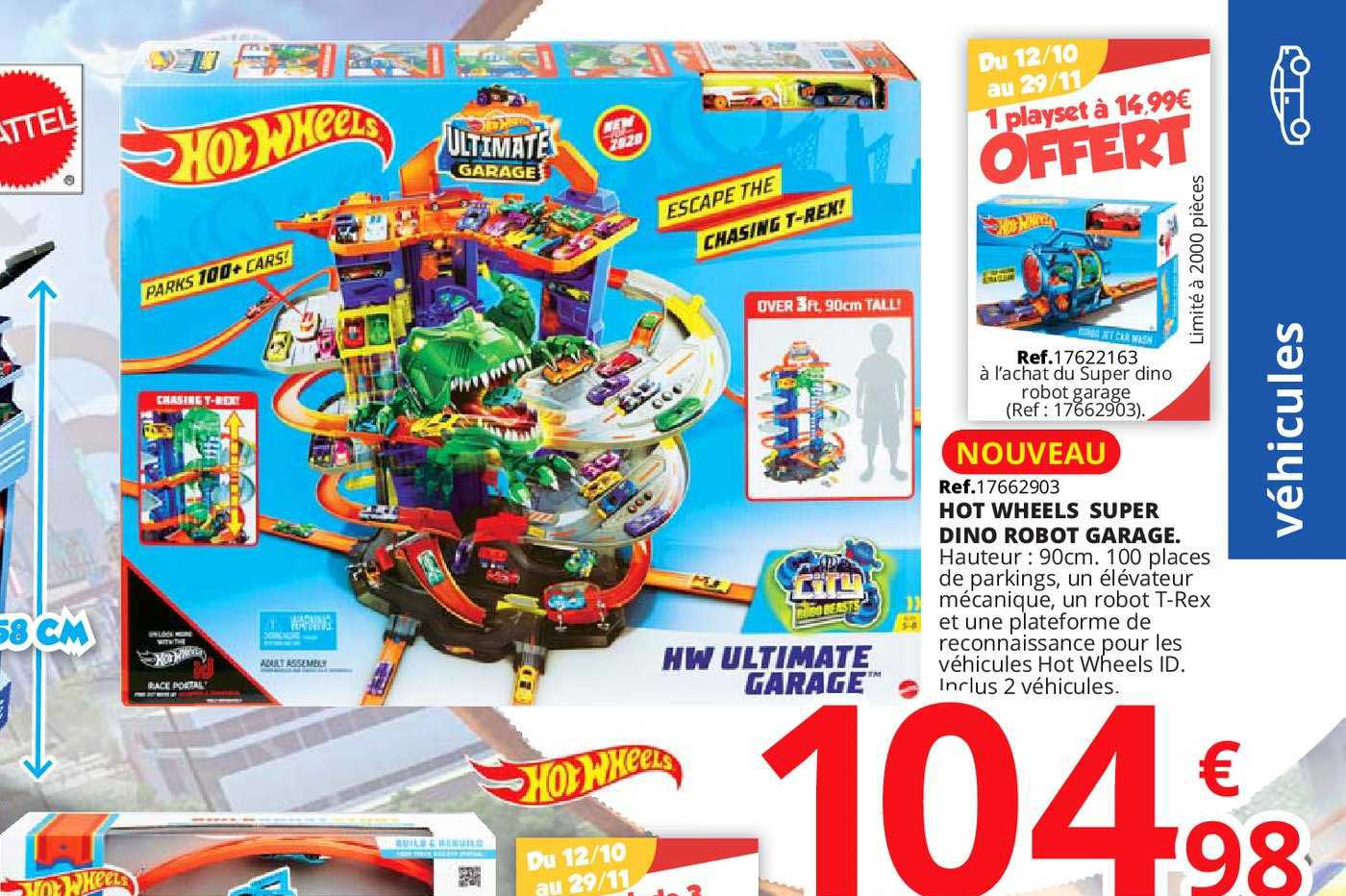 hot wheels super dino robot garage